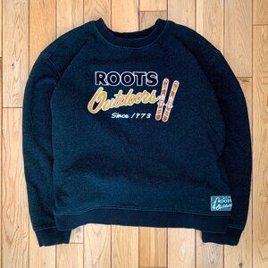 Roots Canada Outdoor Sweater Men's Large Fleece Crewneck Pullover Sweater